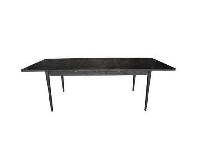 Claire 9pc Dining Set Table Extendable 170-230cm Oak Fabric Seat Chair - Black