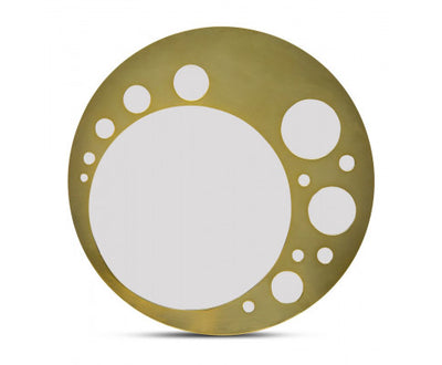 Decorative Round Wall Mirror Art in Brass Finish