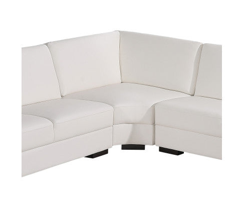Lounge Set Luxurious 6 Seater Bonded Leather Corner Sofa Living Room Couch in White with Chaise