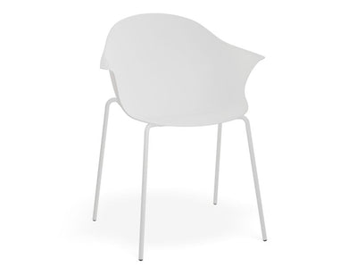 Pebble Armchair White with Shell Seat - Swivel Base