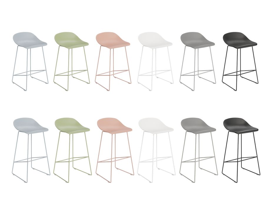 Pop Stool - Silver Grey Frame and Shell Seat - 75cm Commercial Bar Height