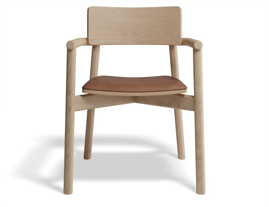 Andi Armchair - Natural - with Pad - with Light Grey Fabric Cushion