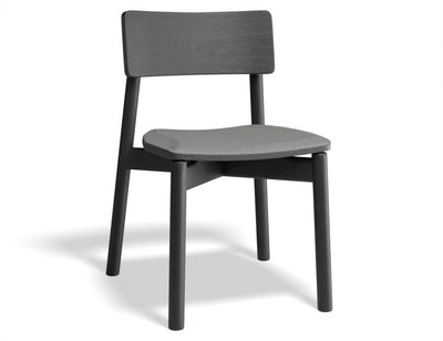 Andi Chair - Black Ash with Pad - Light Grey Fabric Seat Pad
