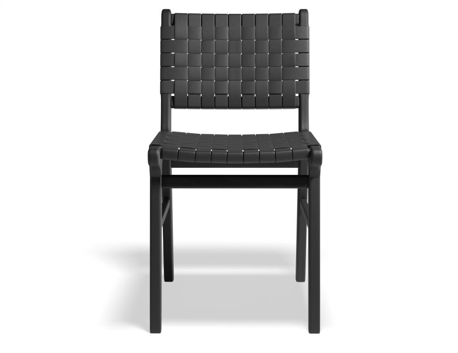 Brooklyn Dining Chair - Woven Black Seat / Black Frame