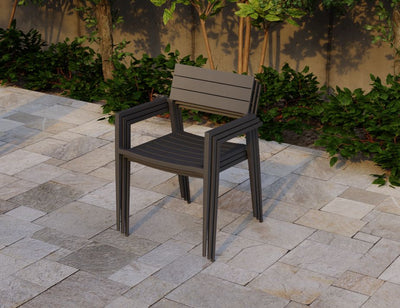 Halki Chair - Outdoor - Charcoal - With Light Grey Cushion