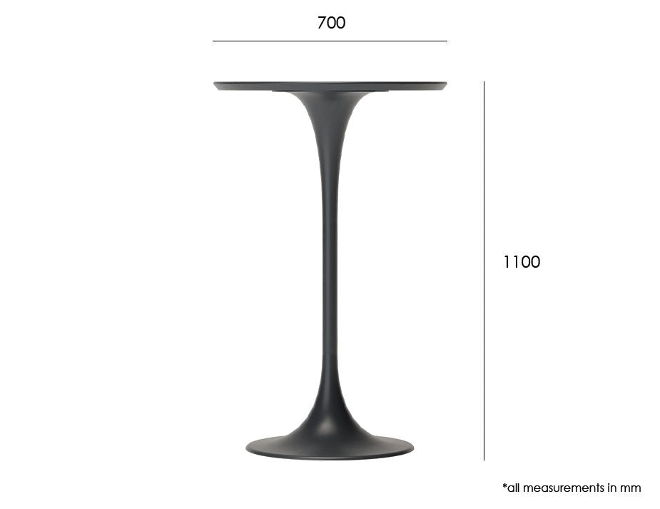 Minori Outdoor High Bar Table - Charcoal