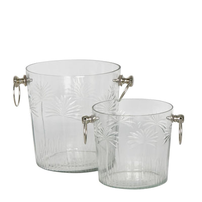 Palm Glass Ice Bucket Large