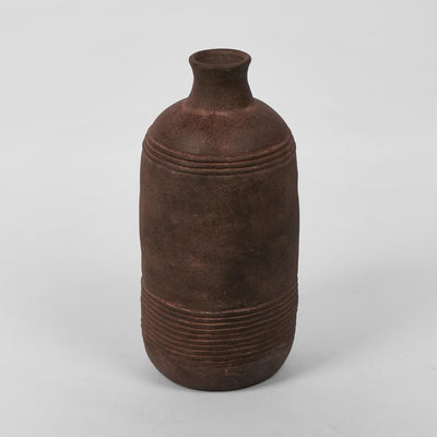 Novo Terracotta Tall Vase Dark Brown