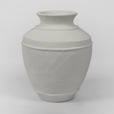 Caesna Terracotta Wide Neck Vase White