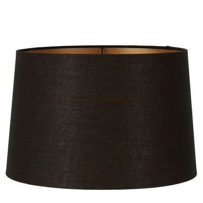 Linen Drum Lamp Shade XXL Black with Gold Lining