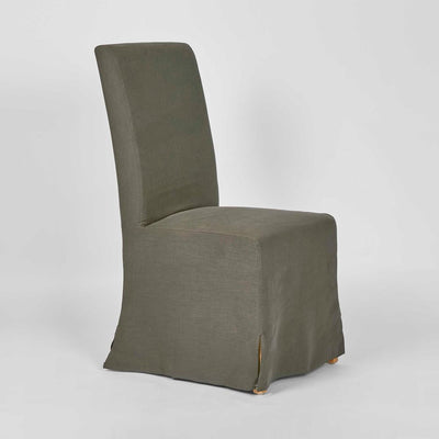 Ville Dining Chair Slip Cover Linen Charcoal