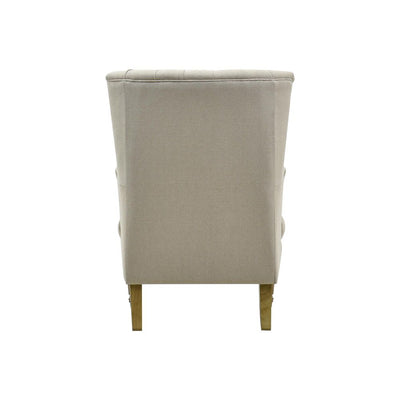Bayside Natural Button Tufted Winged Armchair