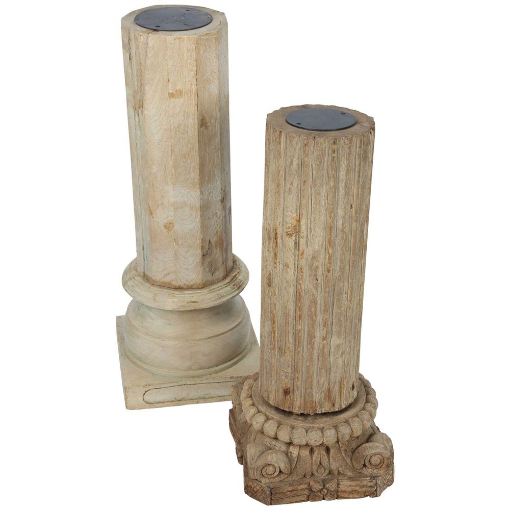 Raj Wooden Pillar Candle Stand