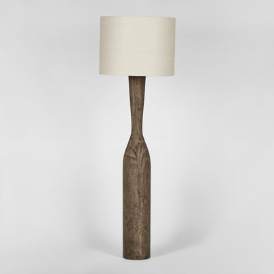 Callum Timber Floor Lamp Base With Natural Shade