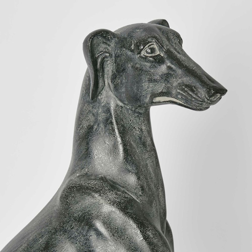 Lino Dog Sculpture Sitting Black