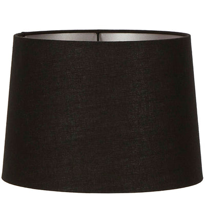 Linen Drum Lamp Shade XXXL Black with Silver Lining