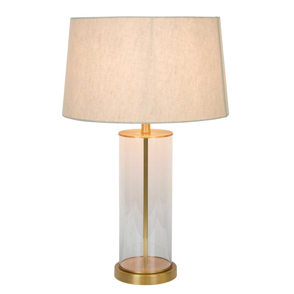 Iris Glass Table Lamp Base Aged Brass