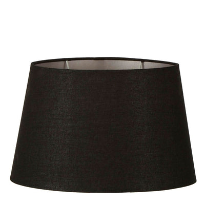Linen Oval Lamp Shade XXL Black with Silver Lining