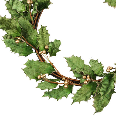 Elive Green Velvet Holly Wreath