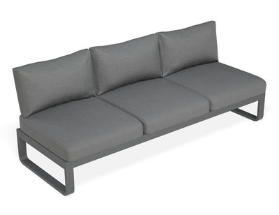 Fino Config A - Outdoor Modular Sofa in Matt Charcoal aluminium with Dark Grey Cushions