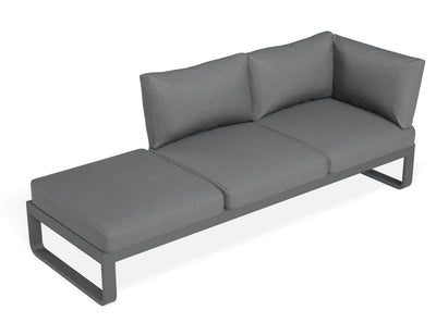 Fino Config D - Outdoor Modular Sofa in Matt Charcoal aluminium with Dark Grey Cushions