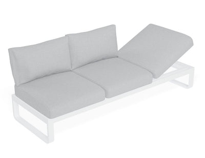 Fino Outdoor 3 Seater Sun Lounge in Matt White Frame / Light Grey Fabric