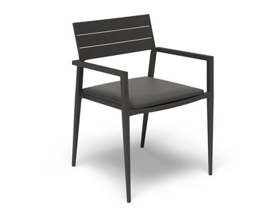 Halki Chair - Outdoor - Charcoal - With Dark Grey Cushion
