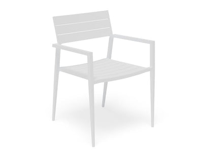 Halki Chair - Outdoor - White - With Dark Grey Cushion