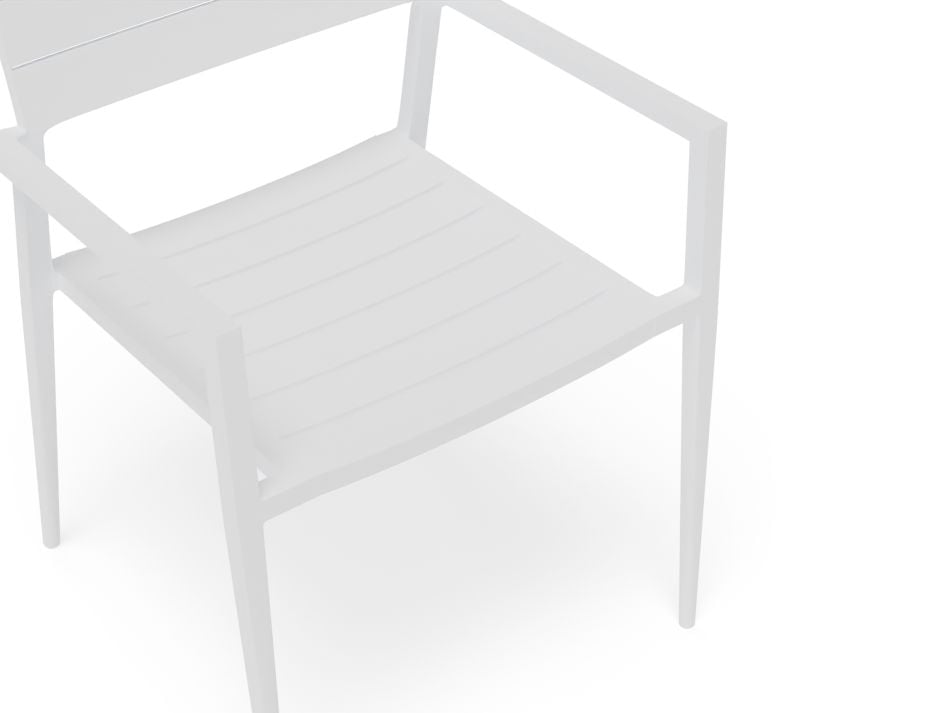 Halki Chair - Outdoor - White - With Dark Grey Cushion