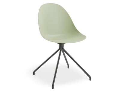 Pebble Chair Mint Green with Shell Seat - Pyramid Fixed Base - Black