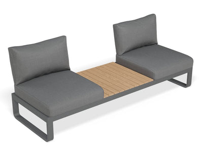 Fino Config B - Outdoor Modular Sofa in Matt Charcoal aluminium with Dark Grey Cushions