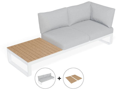 Fino Config B - Outdoor Modular Sofa in Matt White aluminium with Light Grey Cushions