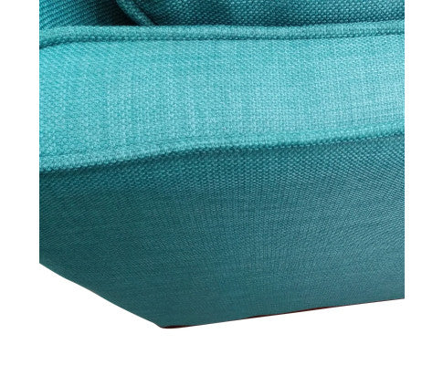 3 Seater Sofa Teal Fabric Lounge Set for Living Room Couch with Wooden Frame