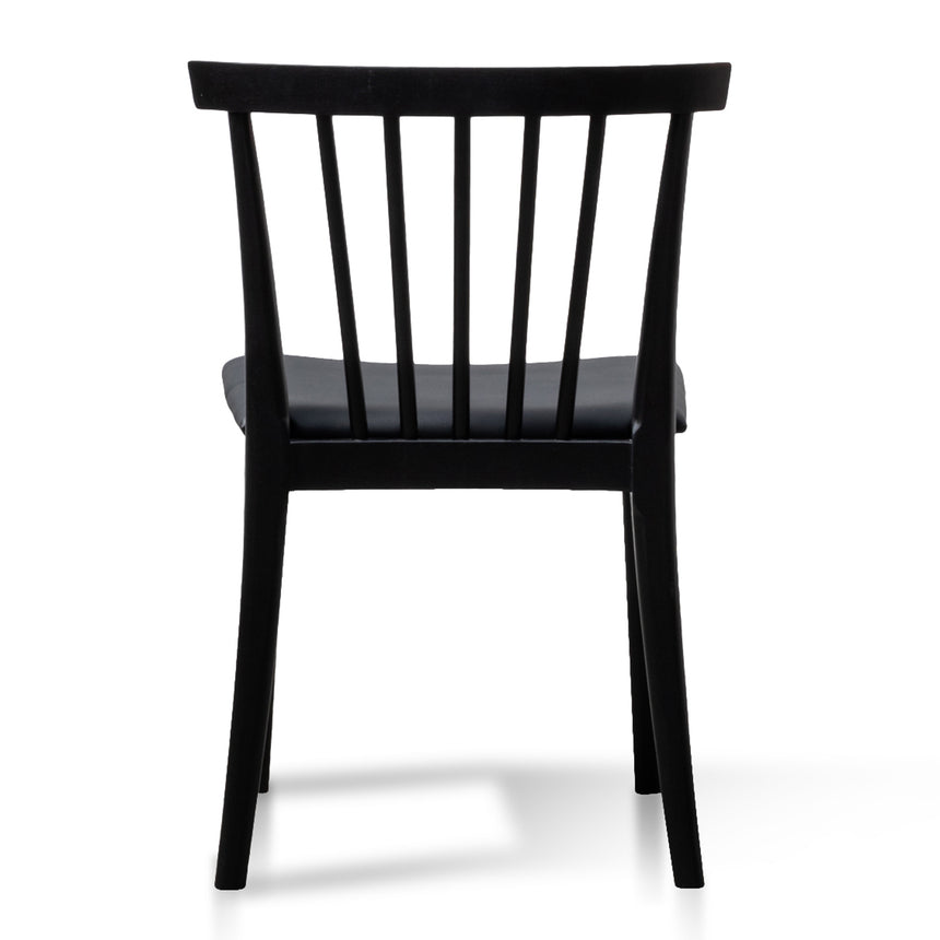 Dining chair - Solid timber and Black PU