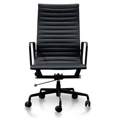 Executive Leather Office Chair - Full Black