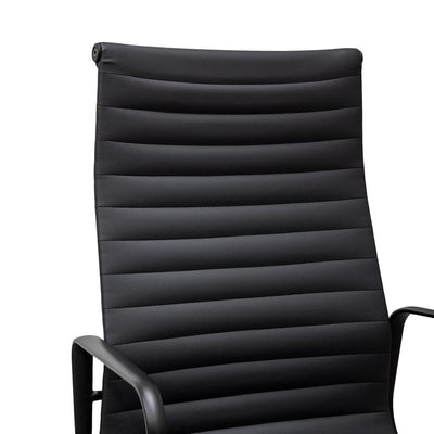 Executive Leather Office Chair - Full Black
