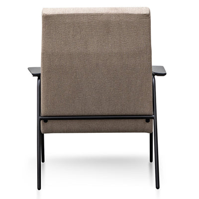 Fabric Armchair in Sand Grey - Black
