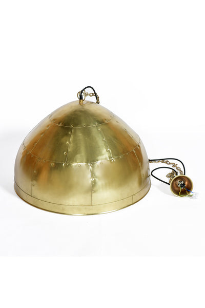 P51 Medium - Antique Brass - Iron Riveted Dome Pendant Light - House of Isabella AU