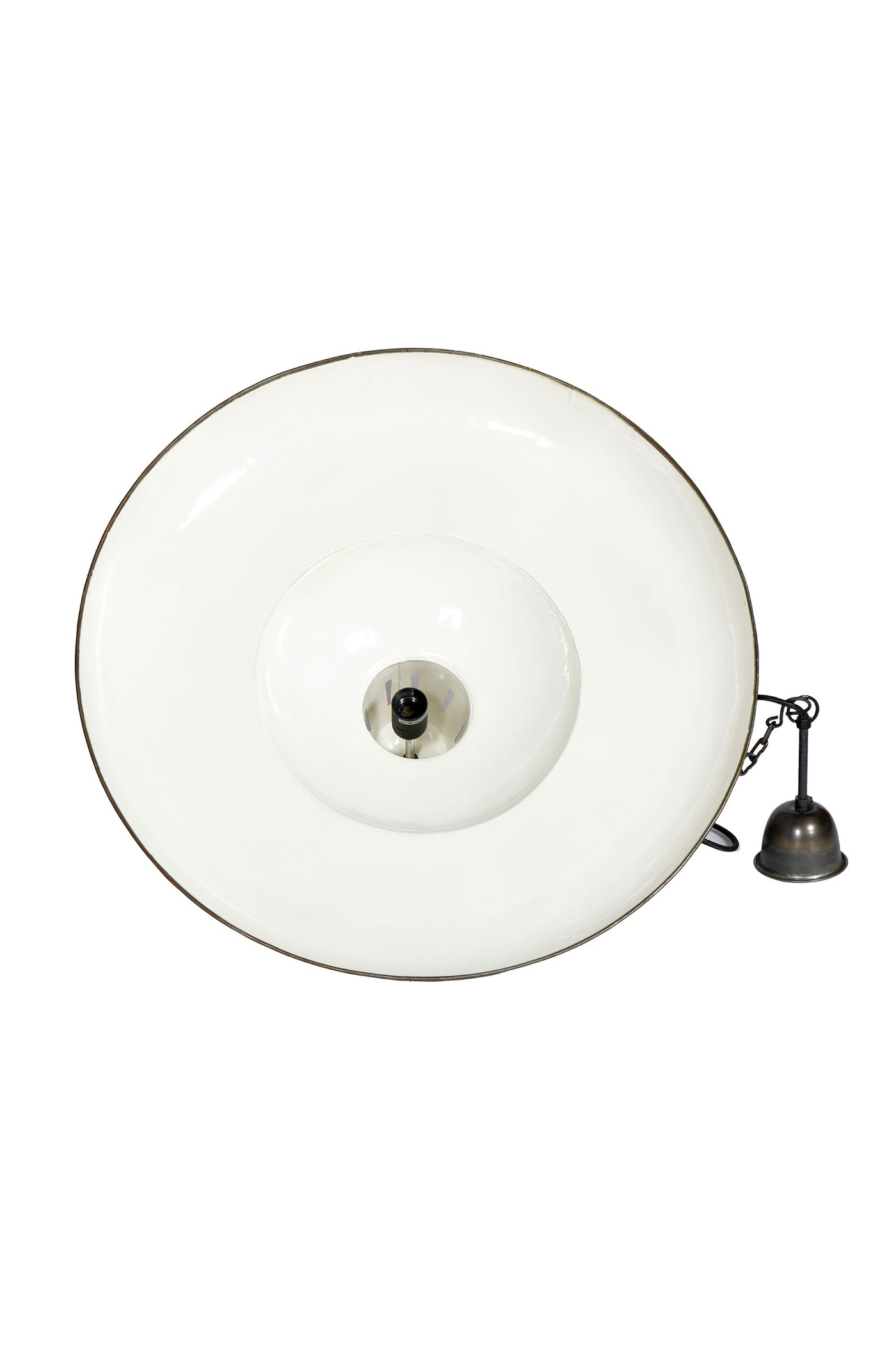 Zetland Large - Old White - Enamelled Iron Dish Pendant Light - House of Isabella AU