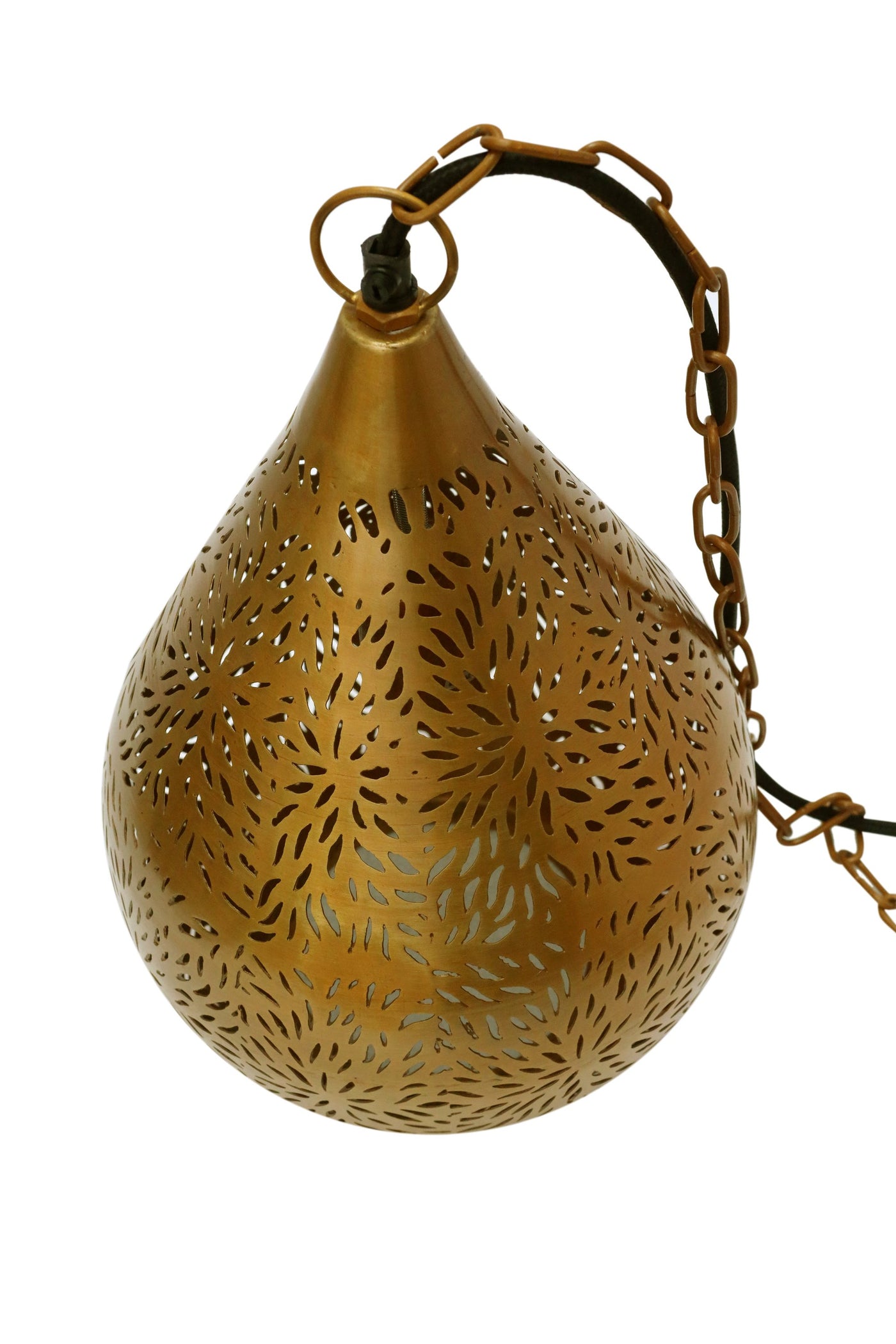 Aquarius Small - Brass - Perforated Teardrop Pendant Light - House of Isabella AU