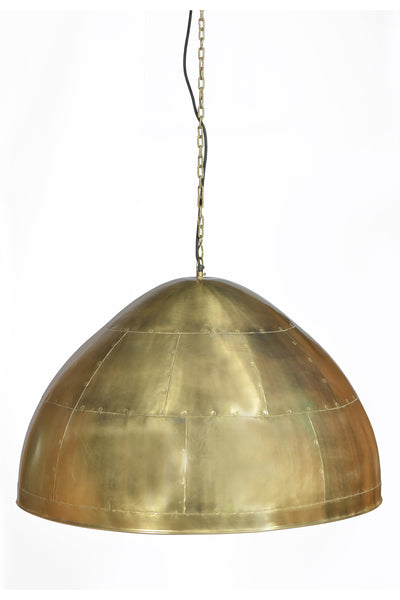 P51 Large - Antique Brass - Iron Riveted Dome Pendant Light - House of Isabella AU