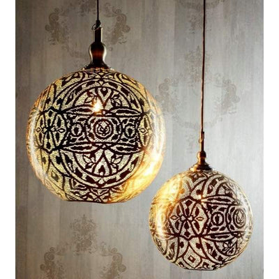Moroccan Ball Ceiling Lamp 40cm Silver - House of Isabella AU