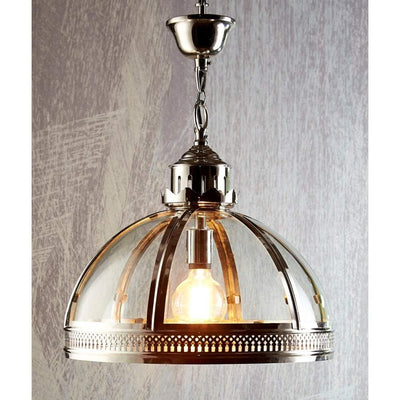 Winston Glass Pendant in Shiny Nickel - House of Isabella AU
