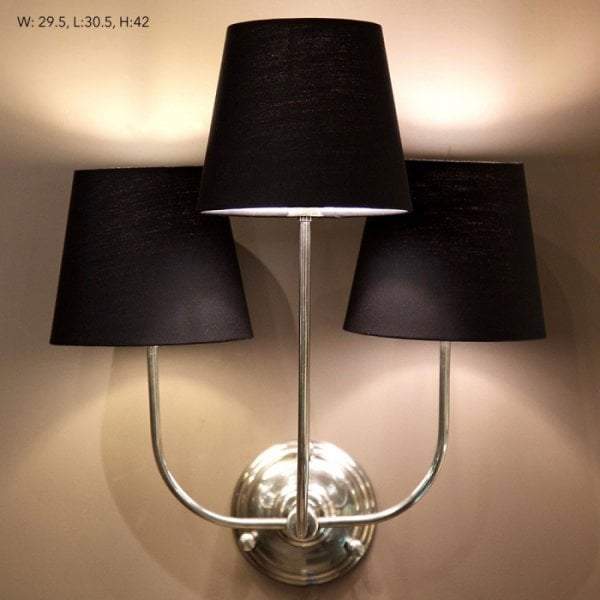 Trilogy 3 arms wall lamp base in silve - House of Isabella AU