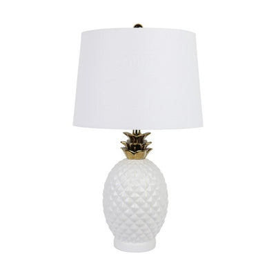 Pineapple Table Lamp White & Gold