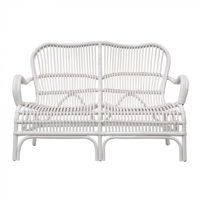 Seville Rattan 2 Seater White - House of Isabella AU