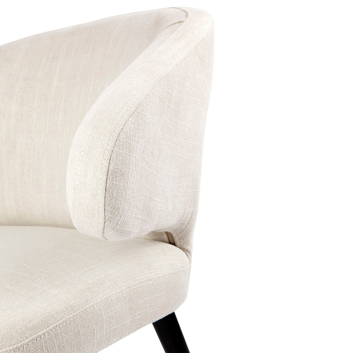Harlow Black Dining Chair - Natural Linen