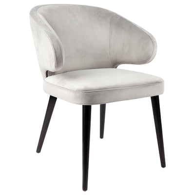 Harlow Black Dining Chair - Grey Velvet