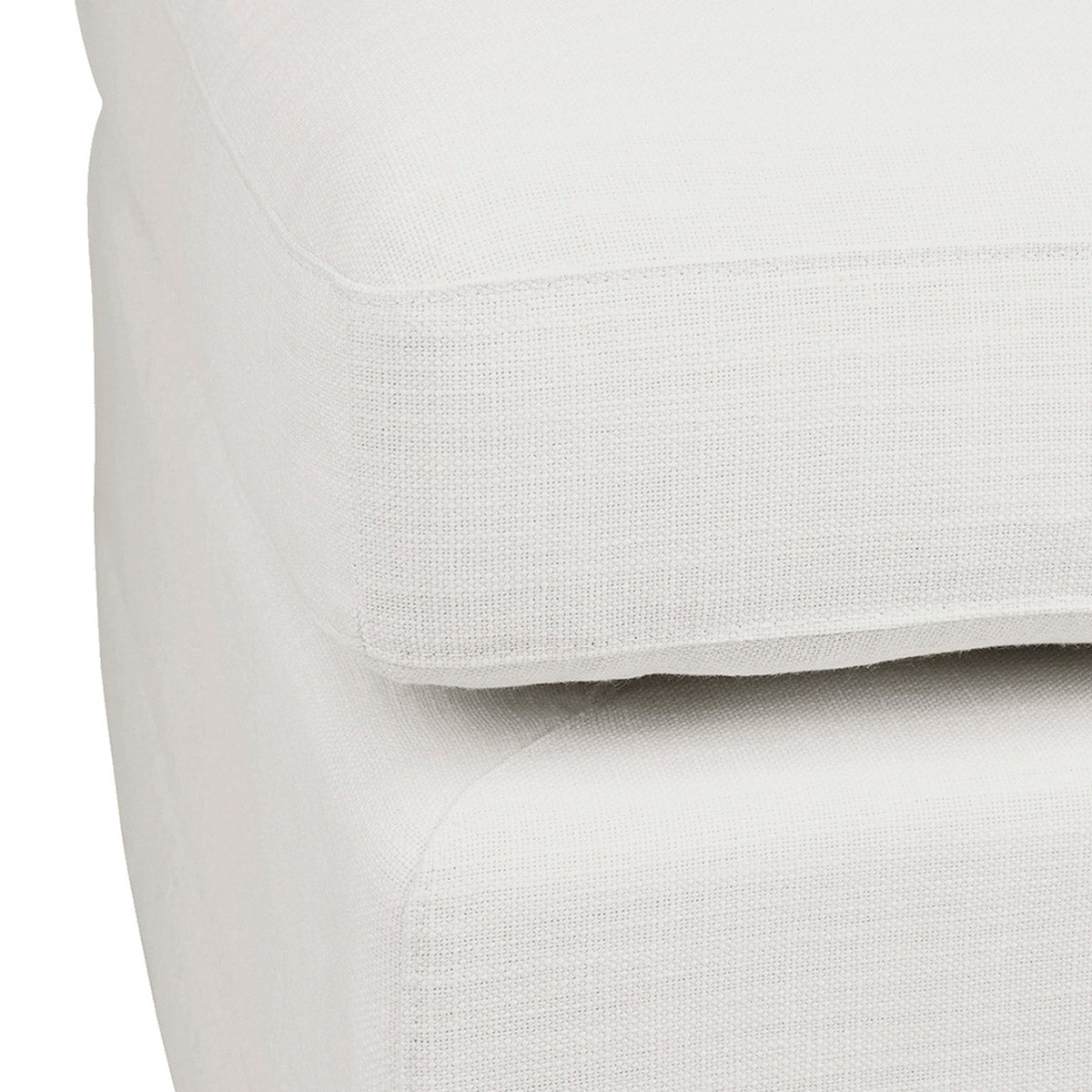 Birkshire Slip Cover Ottoman - White Linen