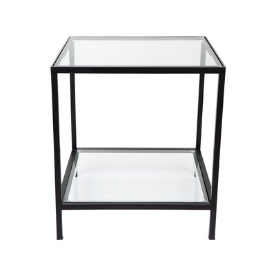 Cocktail Glass Square Side Table - Black